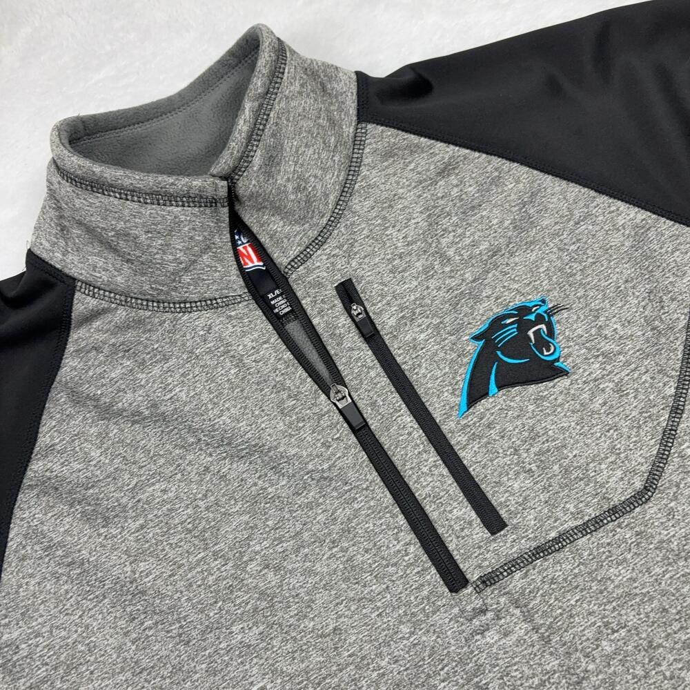 Carolina Panthers NFL 1/4 Zip Jacket Men XL Gray NFL Football Pullover